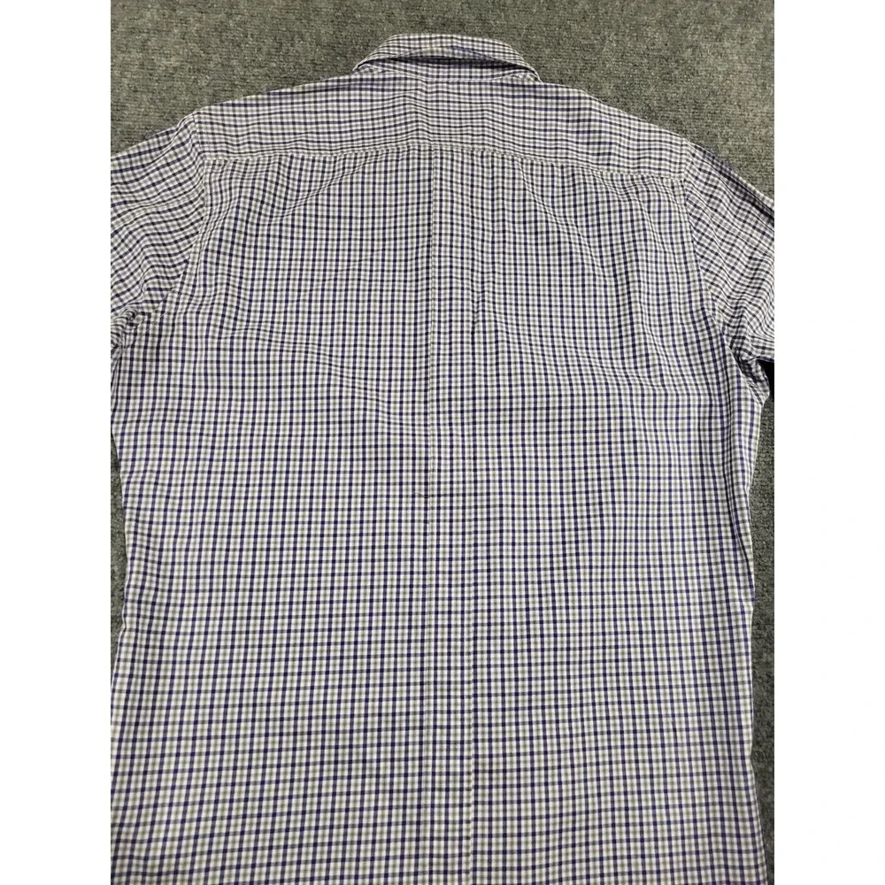 Authentic Gucci Men's Dress Shirt Slim Blue/Grey/White Plaid 307648 4640 Check